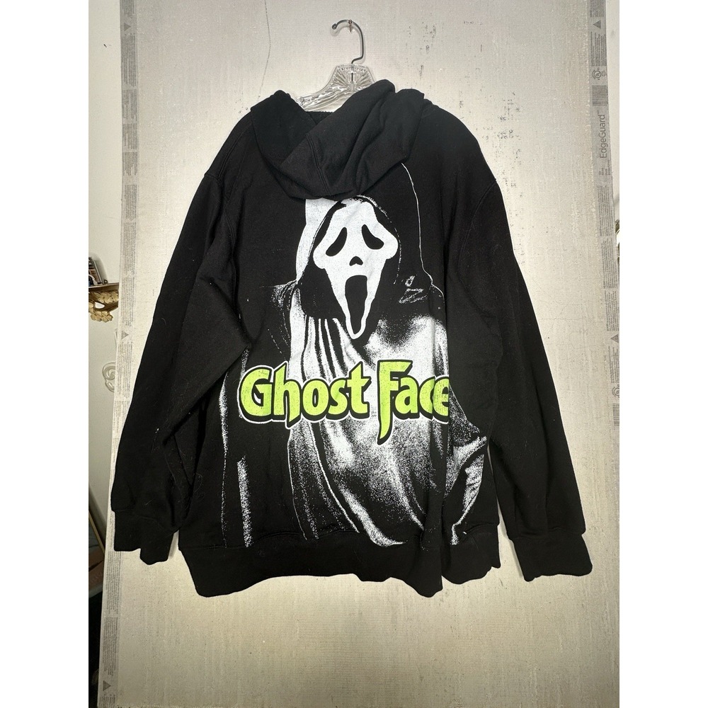 Ghost Face Black Horror Movie Halloween Scary Graphic Print Hoodie | Tag Sz: 3XL